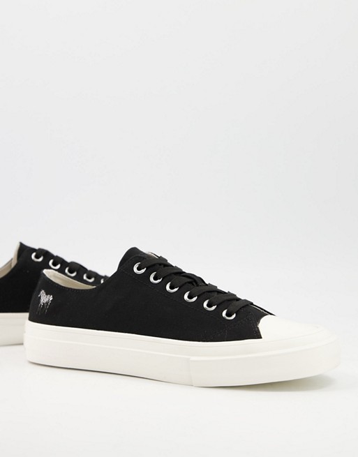 PS Paul Smith Kinsey canvas zebra logo trainers in black