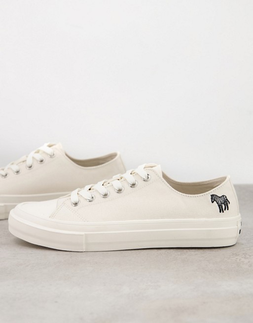 PS Paul Smith Kinsey canvas zebra logo trainers in white