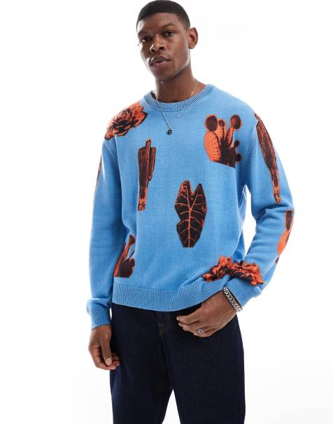 PS Paul Smith knit jumper with desert print in blue - view 1