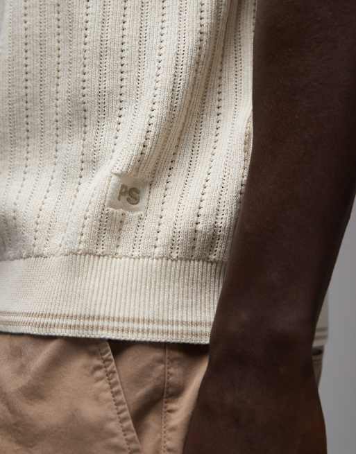 PS Paul Smith – Kurzärmliges Polo-T-Shirt aus Sweatshirt-Stoff in Beige, 5 von 5