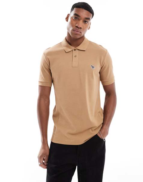 PS Paul Smith – Kurzärmliges Polohemd in Hellbraun mit normalem Schnitt und Markenlogo - view 1