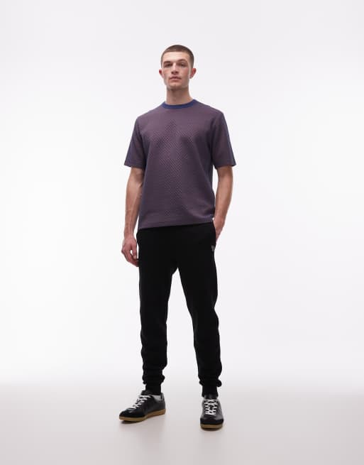 PS Paul Smith – Kurzärmliges T-Shirt aus Strick in Blau mit Jacquard-Muster, 2 von 5
