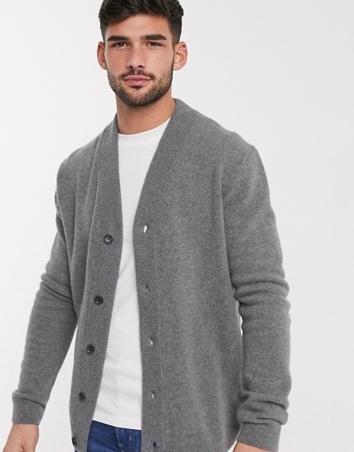 PS Paul Smith lambswool button up cardigan in grey