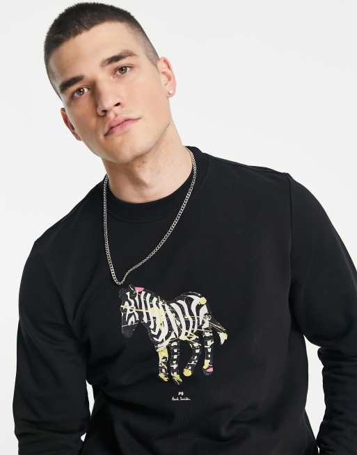 PS Paul Smith large zebra logo sweatshirt in black