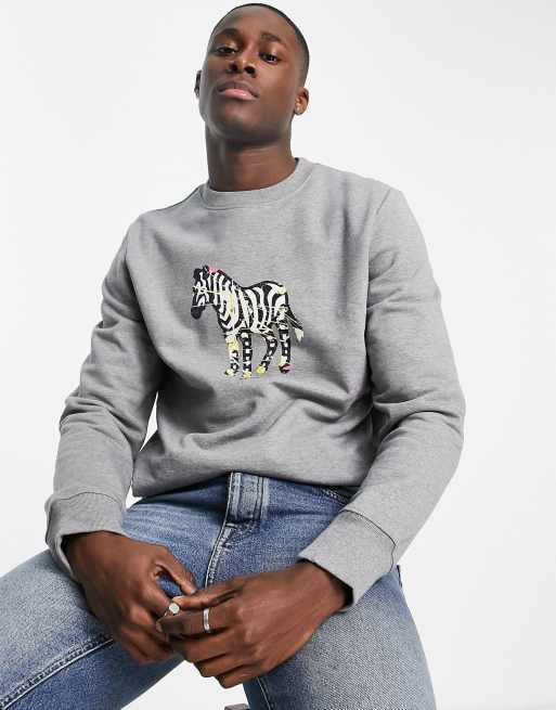 PS Paul Smith large zebra logo sweatshirt in gray