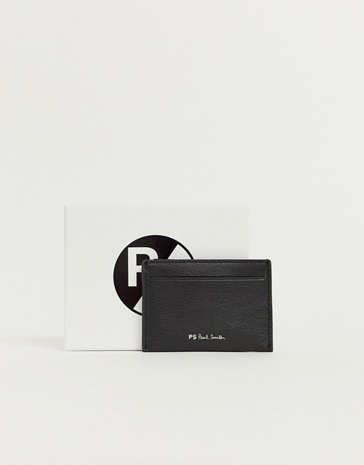 PS Paul Smith leather card holder with stripe in black