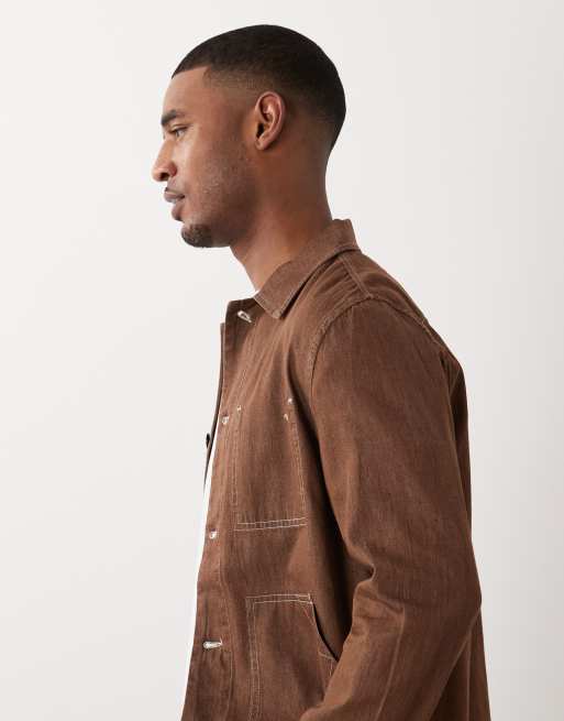 PS Paul Smith - Let og casual brun arbejdsjakke, 4 af 5