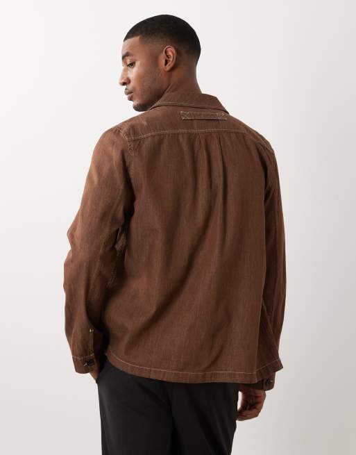 PS Paul Smith lightweight casual chore jacket in brown, 2 of 5