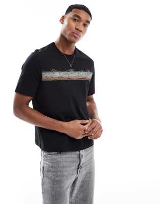 Ps By Paul Smith Logo T-shirt With Line Print In Black