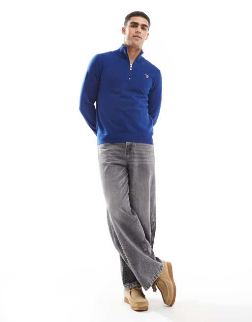 Zip Maglione Blu E Camicia PS Paul Smith Maglione Blu Navy Con