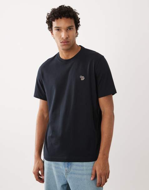PS Paul Smith - Marineblå T-shirt med almindelig pasform og zebralogo - view 1