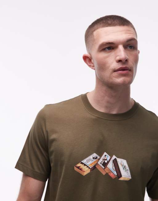 PS Paul Smith matchstick graphic t-shirt in khaki, 5 of 5
