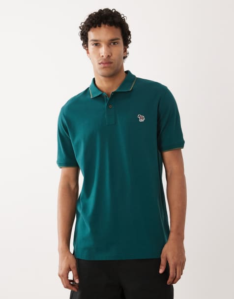 PS Paul Smith - Mørkegrøn poloskjorte i regular fit med zebralogo - view 1