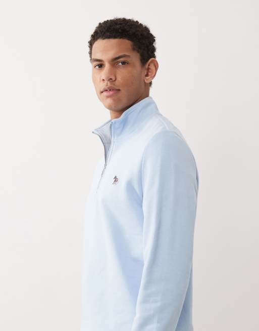 PS Paul Smith – Niebieska bluza z zamkiem pod szyją i logo z zebrą, 3 z 5