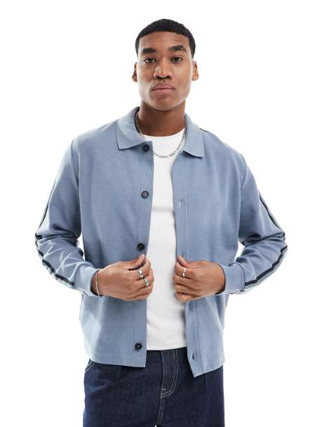 PS Paul Smith – Niebieski zapinany na guziki kardigan z kołnierzykiem polo - view 1