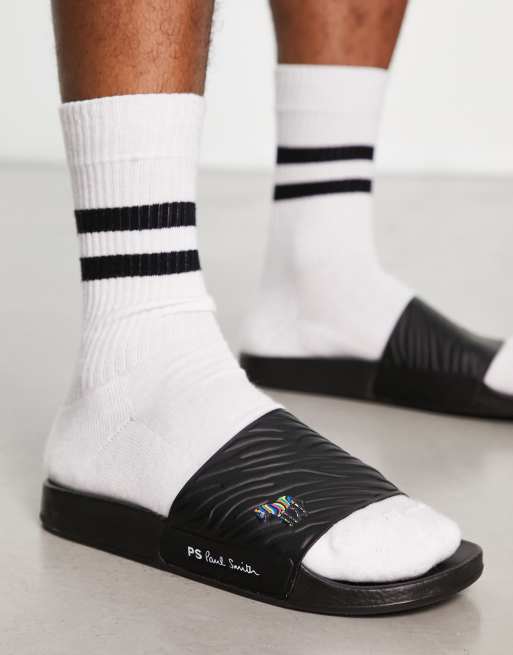 PS Paul Smith - Nyro - Slippers met zebraprint in zwart