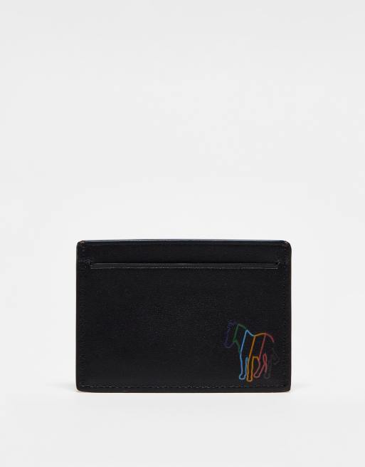 PS Paul Smith outline zebra brown leather credit card wallet in