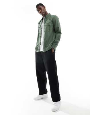 Overshirt met zakken voor heren in Groen