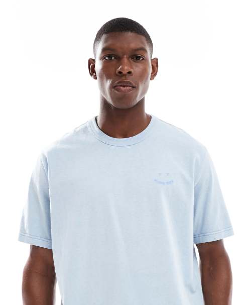 PS Paul Smith – Oversize-T-Shirt in Hellblau mit Smiley-Logo - view 1