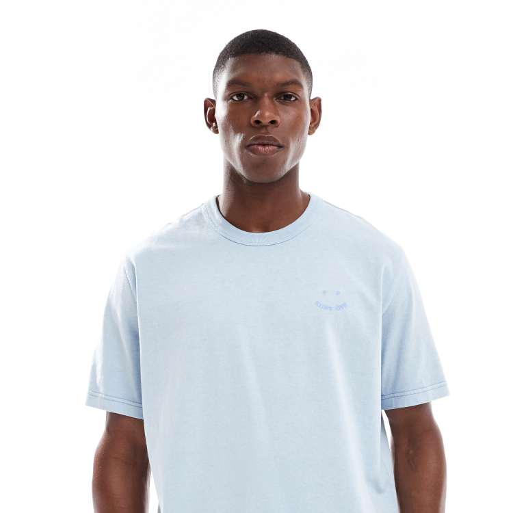 Tシャツ・カットソー Paul Smith FW25 OVERSIZE FIT T-SHIRT (M2R 204ZE T22387 75) PS Paul Smith oversized happy logo T-shirt in light blue | ASOS