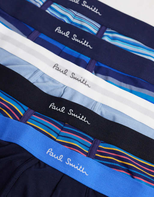 PS Paul Smith - Pakke med 5 par blå/multifarvede boksershorts med signatur-striber, 2 af 3