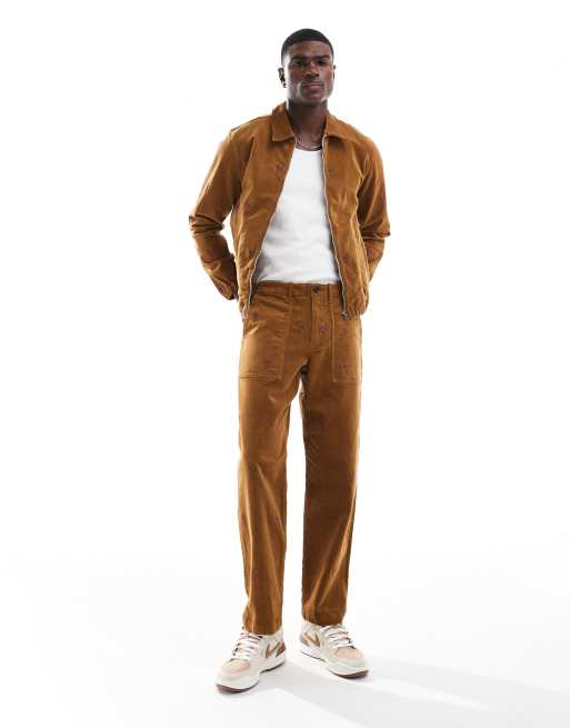 PS Paul Smith - Pantalon en velours côtelé avec broderies - Fauve