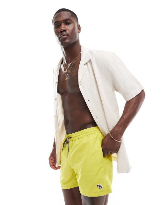 PS Paul Smith - Pantaloncini da bagno gialli con zebra