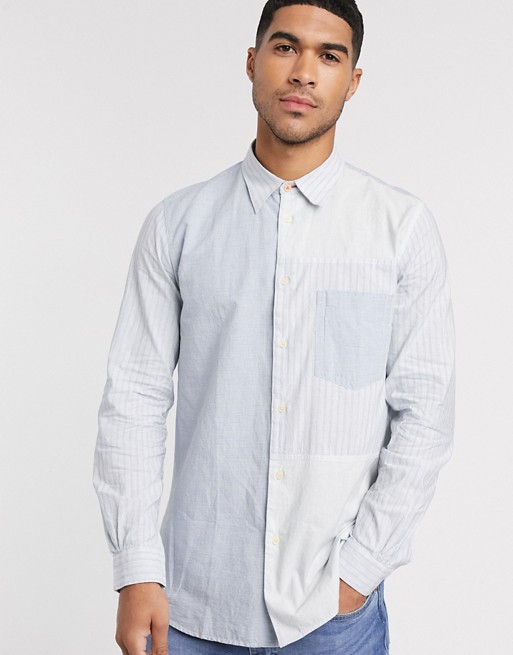 PS Paul Smith patchwork shirt in light blue