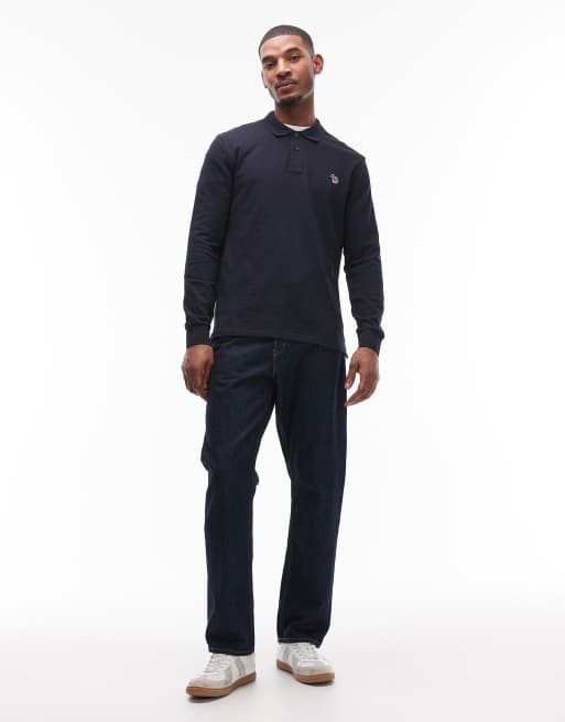 PS Paul Smith - Polo à manches longues et logo zèbre - Bleu marine, 2 de 5