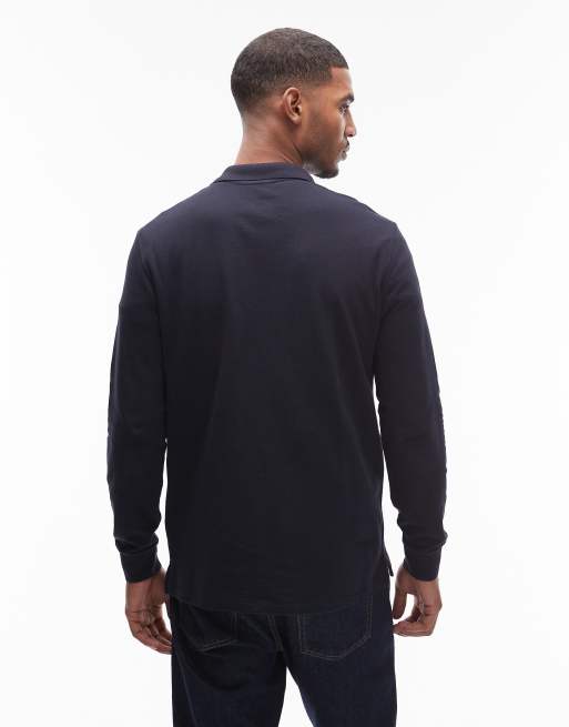 PS Paul Smith - Polo à manches longues et logo zèbre - Bleu marine, 3 de 5