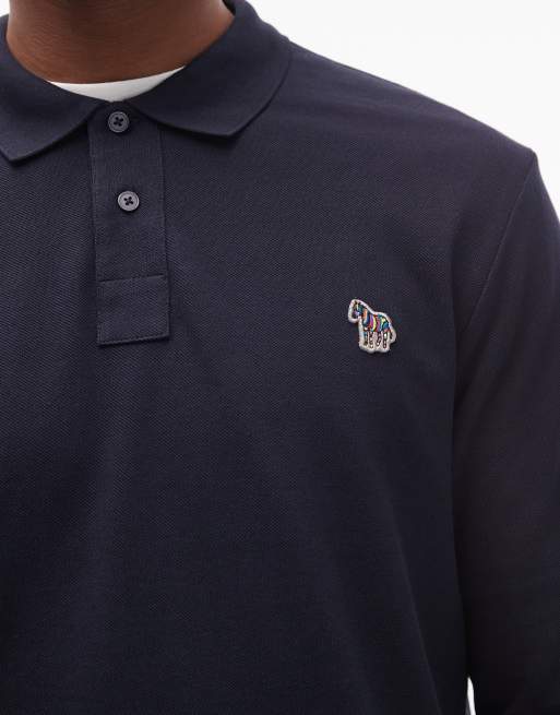 PS Paul Smith - Polo à manches longues et logo zèbre - Bleu marine, 5 de 5