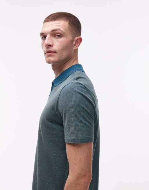 PS Paul Smith - Polo a maniche corte in jacquard blu, 4 di 5