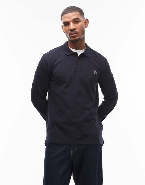 PS Paul Smith - Polo a maniche lunghe blu navy con logo a zebra - view 1