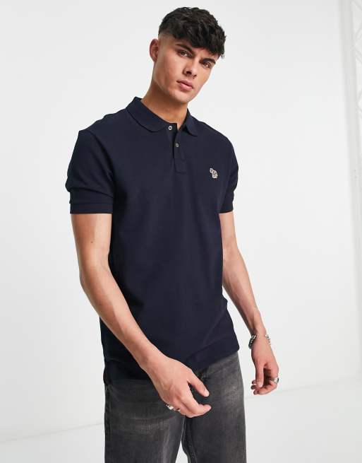 PS Paul Smith - Polo blu navy con logo con zebra