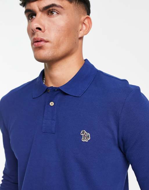 PS Paul Smith - Polo classique à manches longues et logo - Bleu, 4 de 4
