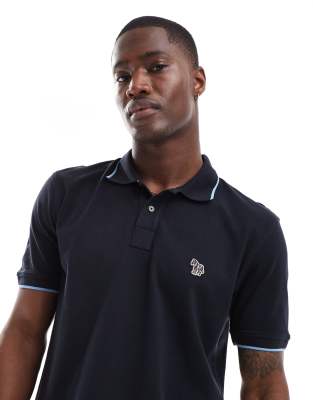 PS Paul Smith - Polo coupe standard à liseré et logo - Bleu marine