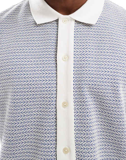 PS Paul Smith - Polo en maille avec détails contrastants - Bleu, 2 de 4