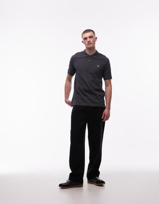 PS Paul Smith - Polo grigio scuro con logo a zebra, 2 di 5