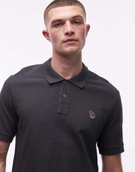 PS Paul Smith - Polo grigio scuro con logo a zebra, 5 di 5