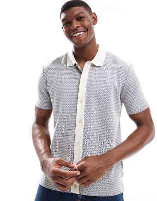 PS Paul Smith - Polo in maglia blu con dettaglio a contrasto - view 1
