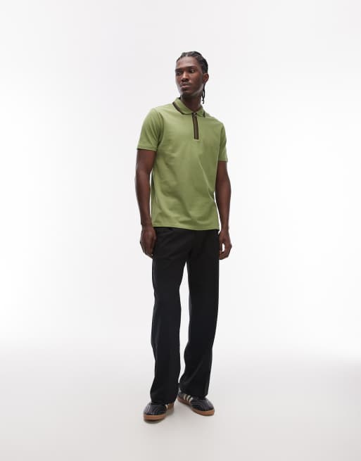 PS Paul Smith – Polo-T-Shirt in Grün mit kurzem Reißverschluss, 2 von 5
