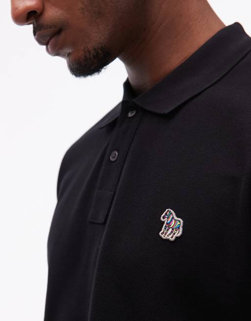 PS Paul Smith – Polo-T-Shirt in Schwarz mit Zebra-Logo, 5 von 5