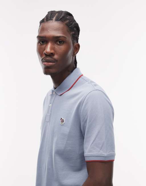 PS Paul Smith - Poloshirt met zebralogo in lichtblauw, 4 van 5