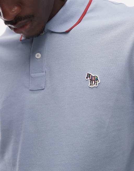 PS Paul Smith - Poloshirt met zebralogo in lichtblauw, 5 van 5