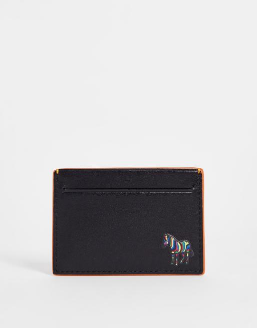 PS Paul Smith - Porte-cartes en cuir avec logo zèbre - Noir