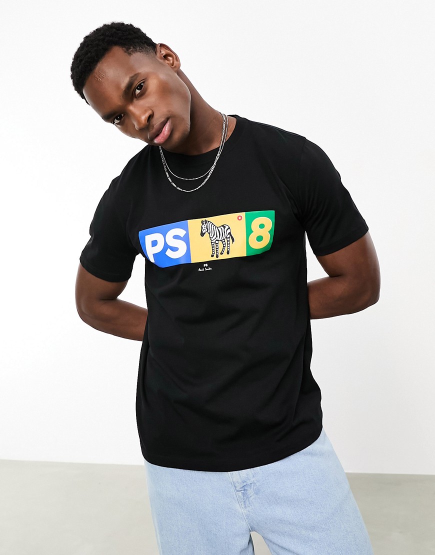 ps8 zebra logo t-shirt in black