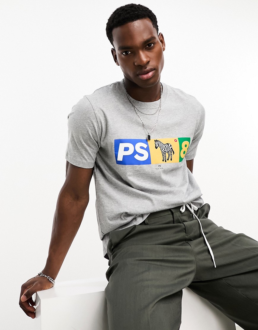 PS Paul Smith ps8 zebra logo t-shirt in grey marl