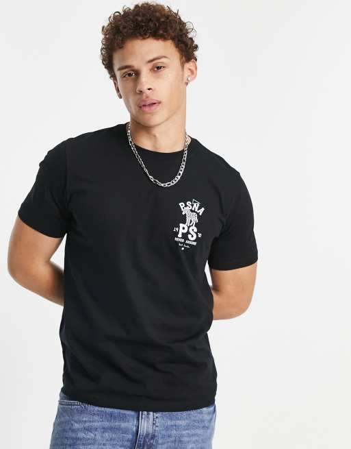 PS Paul Smith PSNA zebra print tshirt in black