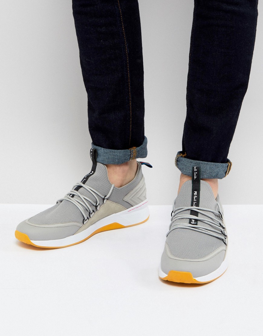 PS Paul Smith - Rapid - Sneakers grigie in maglia con allacciatura speed lace-Grigio