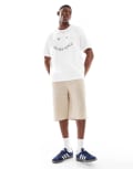 [PS Paul Smith] PS Paul Smith regular fit happy print logo t-shirt in white Chest 36 WHITE